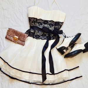 Black and White Lace Dress